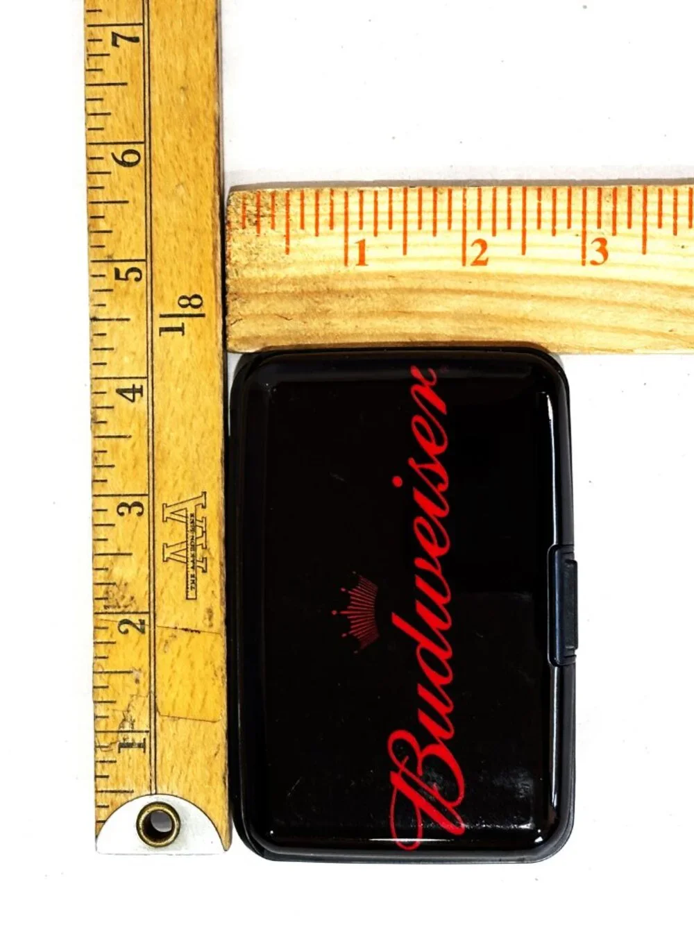 Vintage Budweiser Credit Card Holder Wallet Business Slim Hard Case NOS NWOT